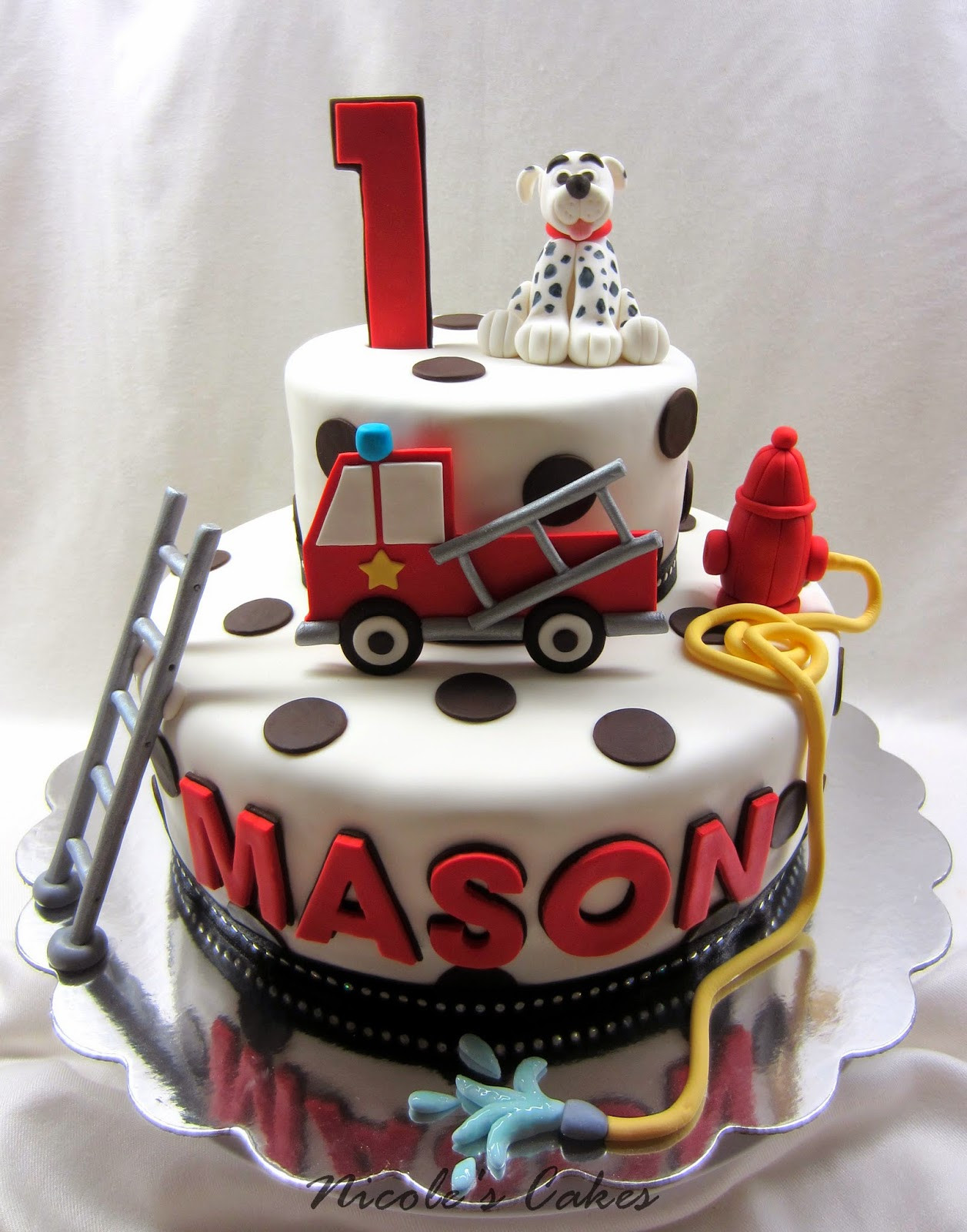 Truck Birthday Cakes
 Confections Cakes & Creations Firetruck & Dalmation 1st