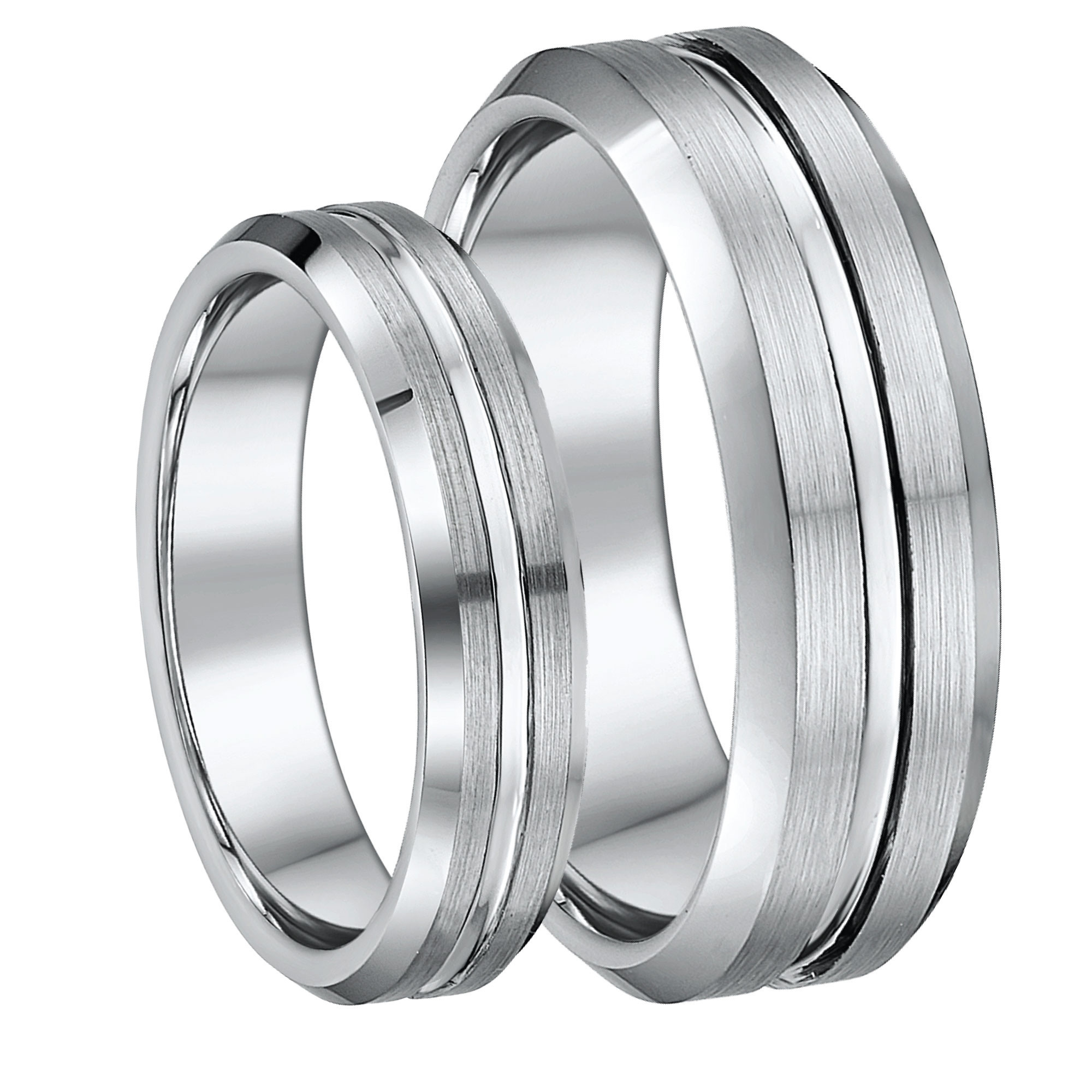 Tungsten Wedding Ring
 His & Hers 5mm & 7mm Tungsten Wedding Ring Set Tungsten