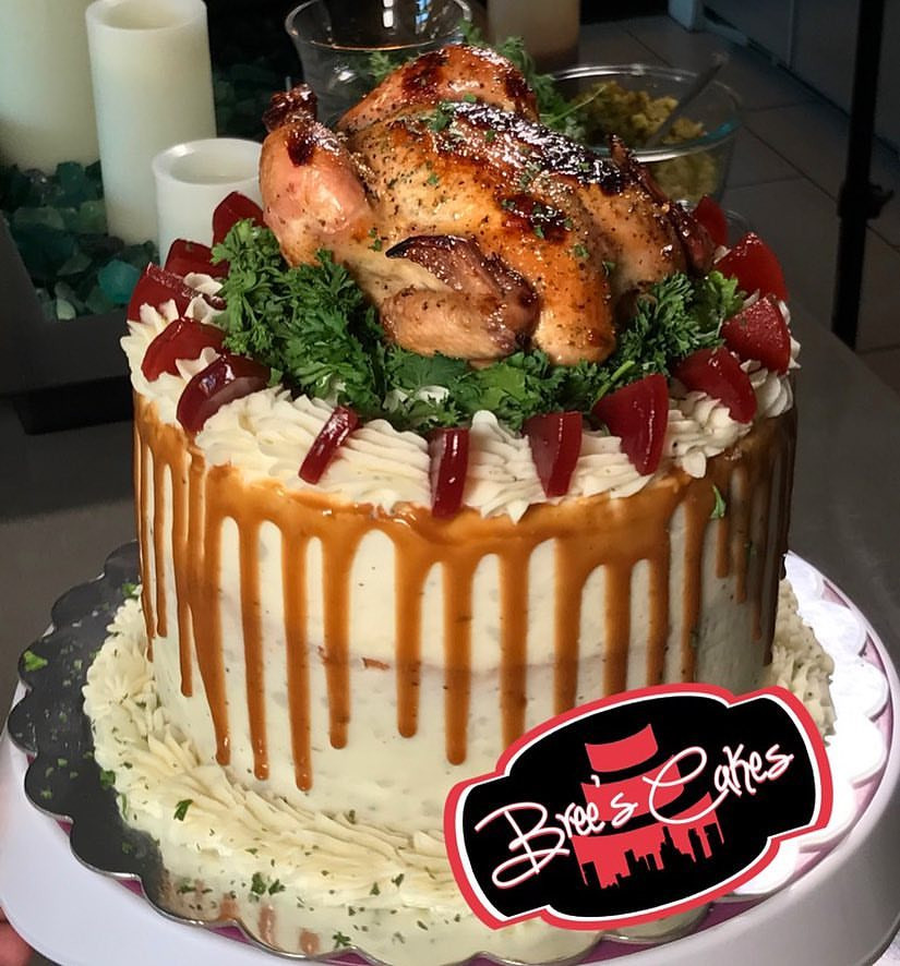 Turkey Birthday Cake
 Spectacular savoury Thanksgiving cake with turkey and