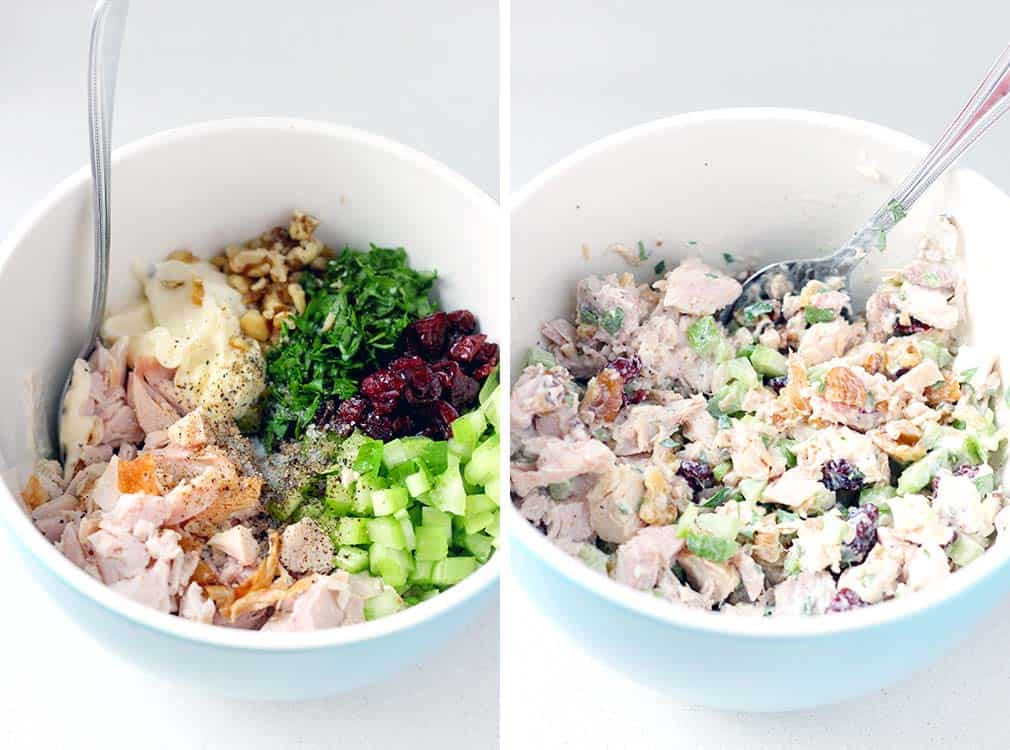 Turkey Salad With Cranberries
 Turkey Salad with Cranberries and Walnuts Bowl of Delicious