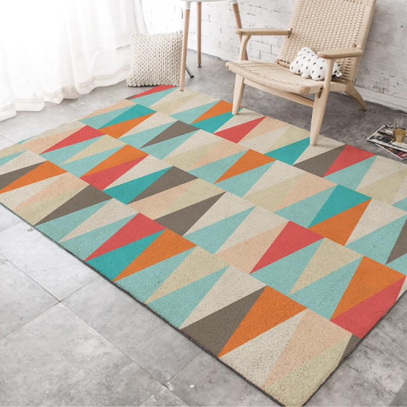 Turquoise Rug Living Room
 Fashion Scandinavian Geometric Turquoise Blue Orange