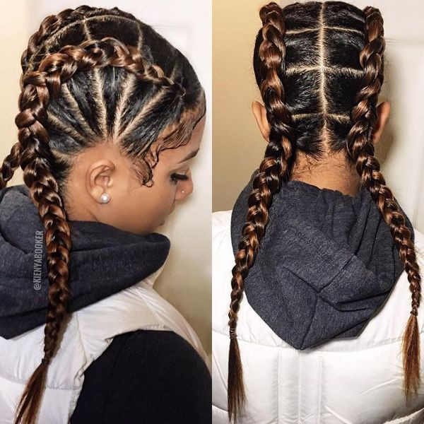 Two French Braids Black Hairstyles
 Two Braids Hairstyles