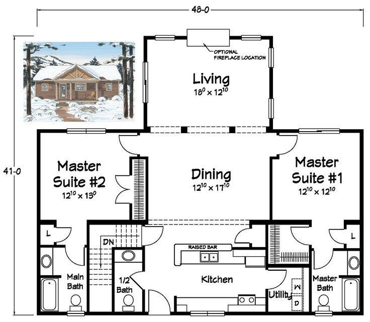 Two Master Bedroom Floor Plan
 New House Plans Two Master Bedrooms New Home Plans Design