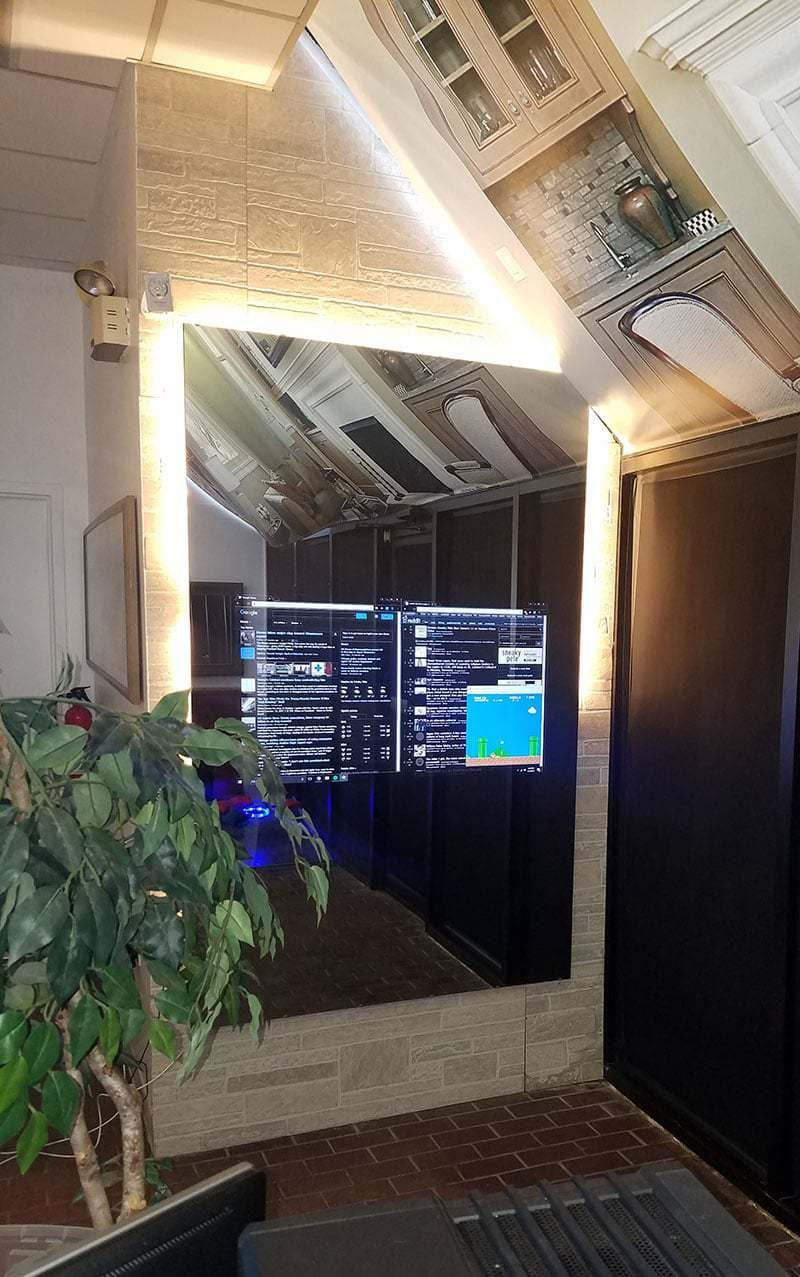 Two Way Mirror Bathroom
 Smart Mirror Optical grade glass allows touch overlay