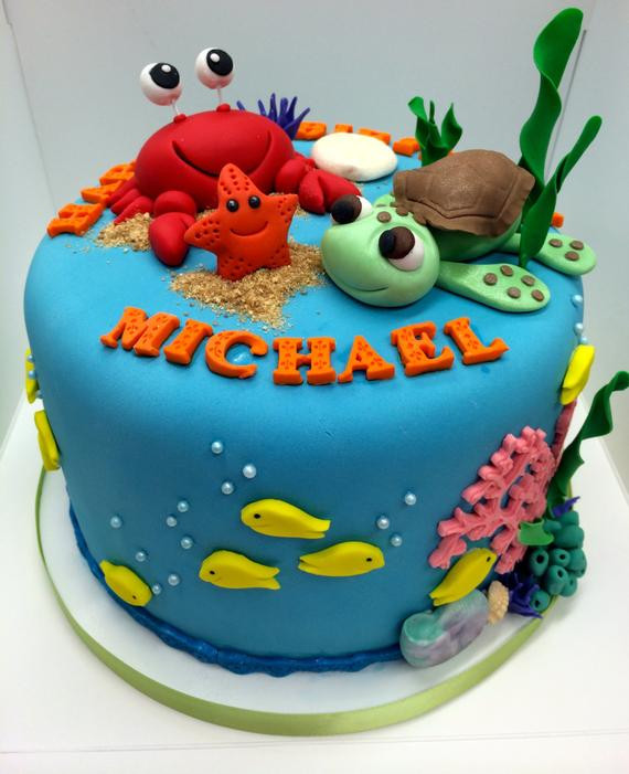 Under The Sea Birthday Cake
 Under the Sea Cake toppers by Blissfulbitesgourmet on Etsy