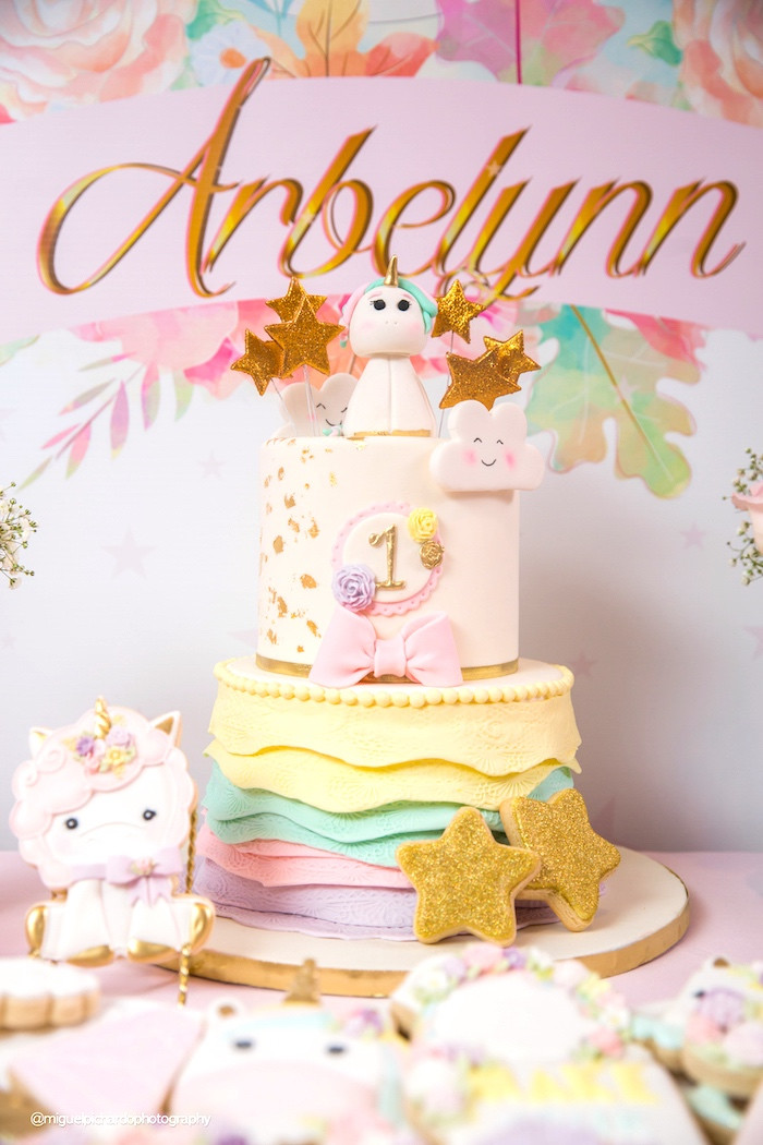 Unicorn 1St Birthday Party Ideas
 Kara s Party Ideas Baby Unicorn 1st Birthday Party