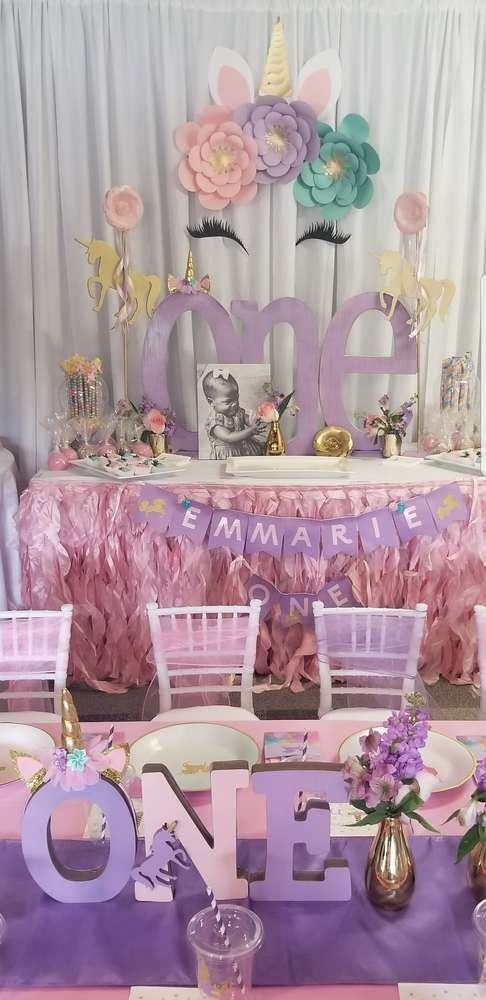 Unicorn 1St Birthday Party Ideas
 Emmarie s Unicorn First Birthday