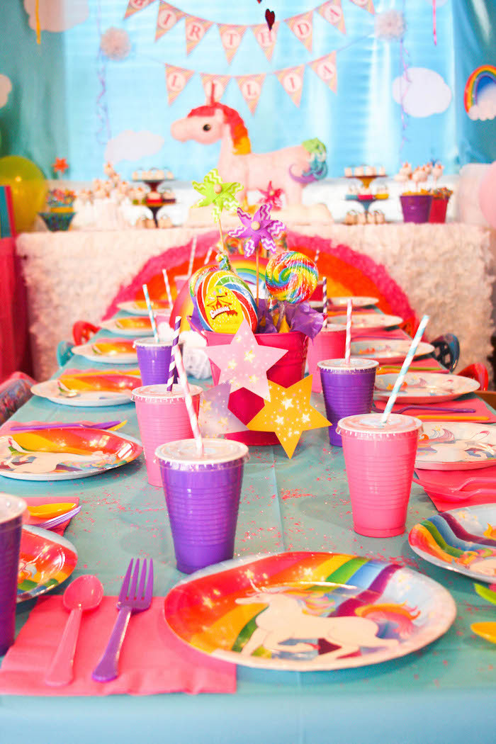 Unicorn And Rainbow Birthday Party Ideas
 Kara s Party Ideas Rainbow Unicorn Birthday Party