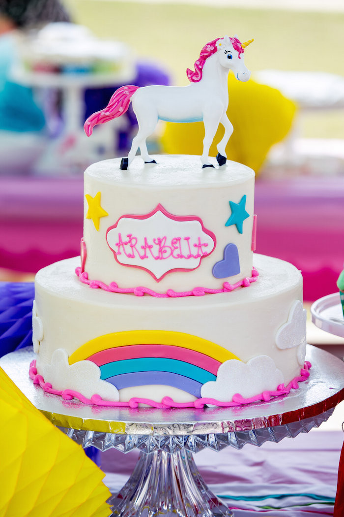 Unicorn And Rainbow Party Ideas
 Kara s Party Ideas Rainbow Unicorn Birthday Party
