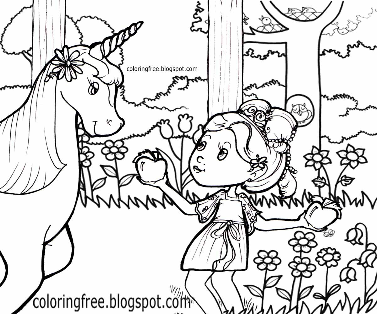 Unicorn Coloring Pages For Girls
 Printable Unicorn Drawing Mythical Coloring Book