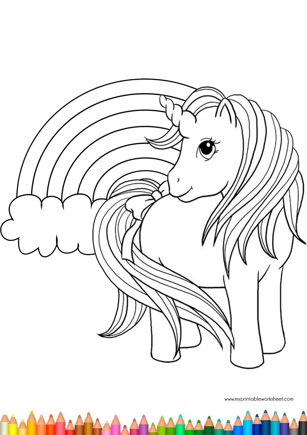 Unicorn Coloring Pages For Girls
 Easy Cute Unicorn Coloring Pages for Kids and Girls