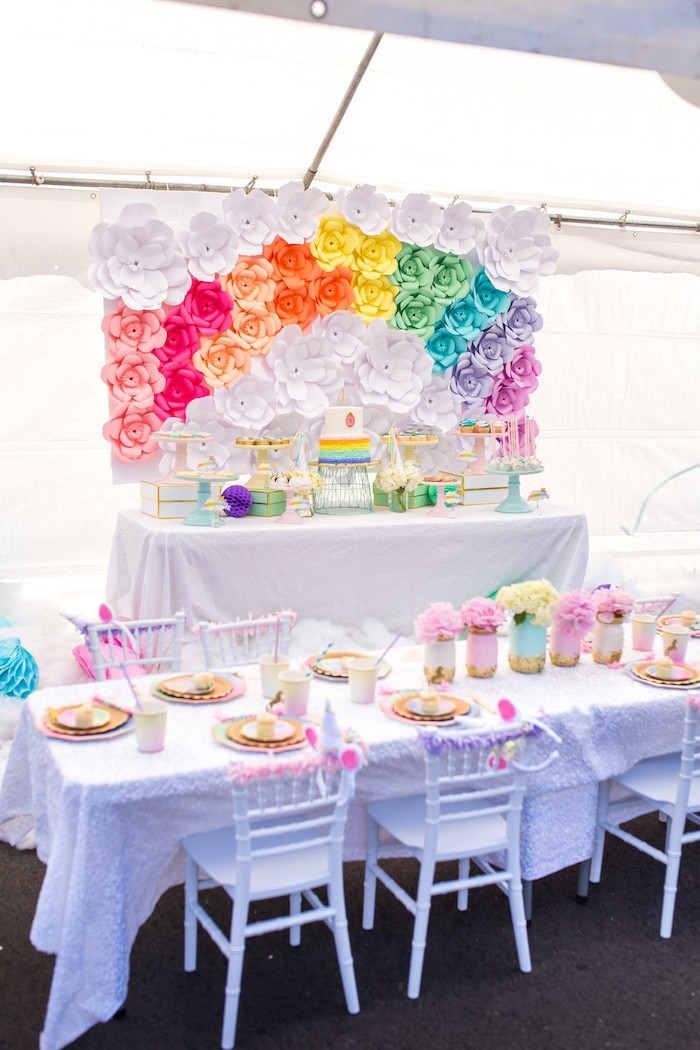 Unicorn Party Table Ideas
 Kara s Party Ideas Magical Unicorn Birthday Party