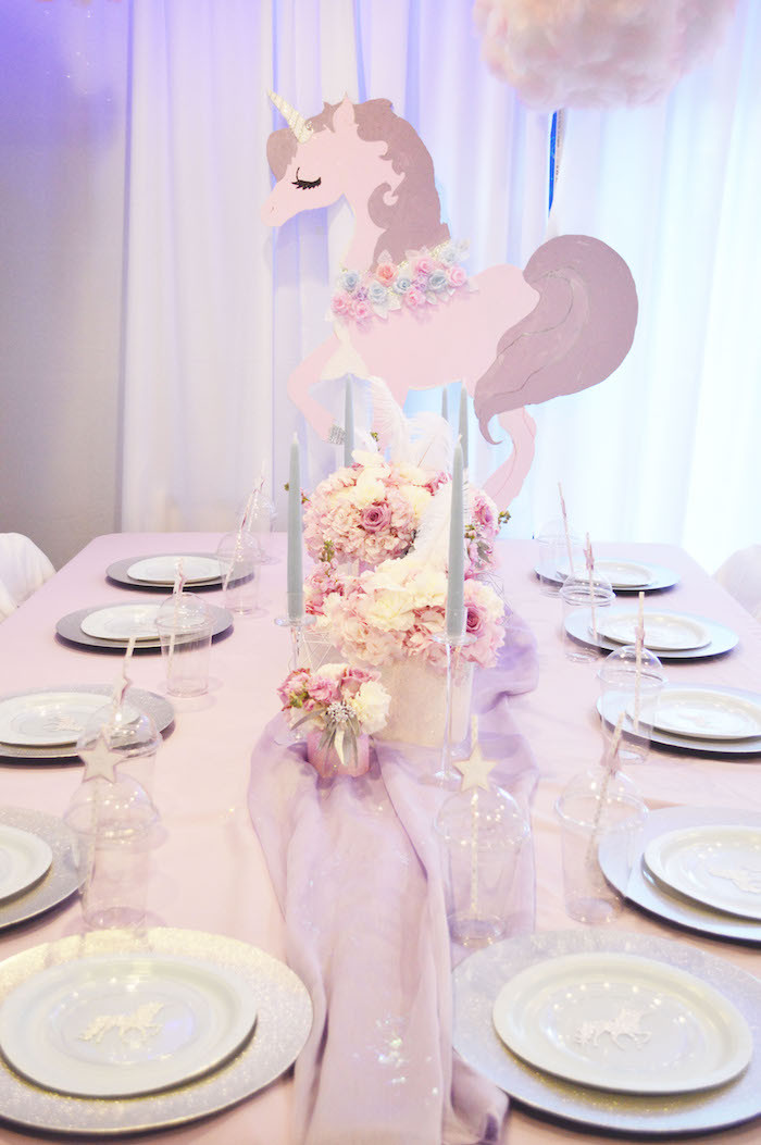 Unicorn Party Table Ideas
 Kara s Party Ideas Elegant Pastel Unicorn Soiree