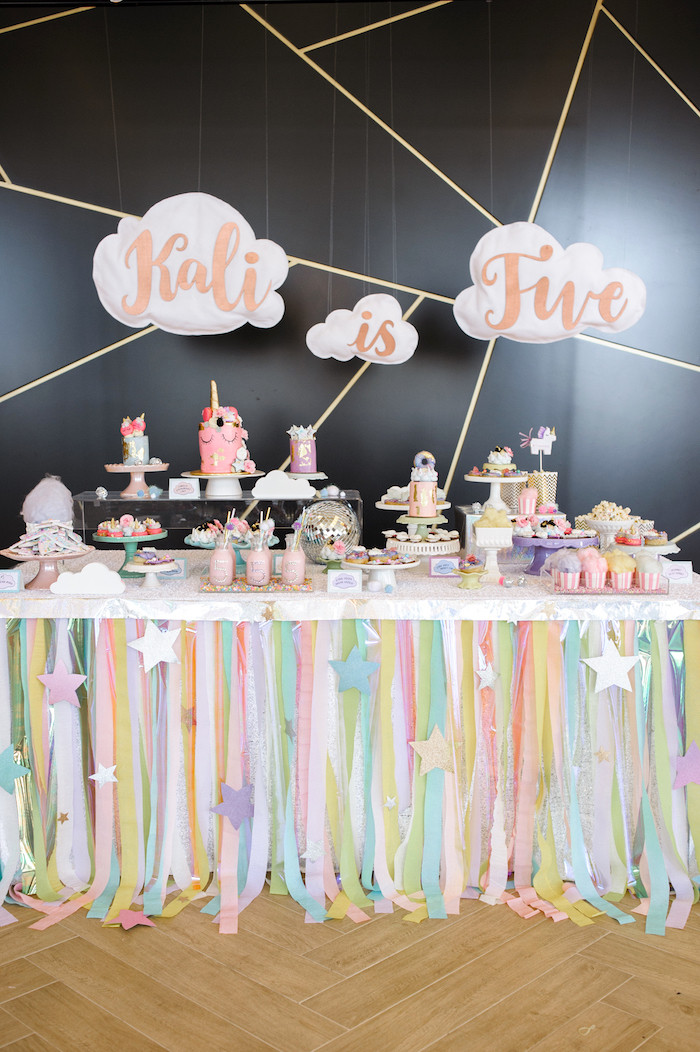 Unicorn Party Table Ideas
 Kara s Party Ideas Geometrical Magical Unicorn Party