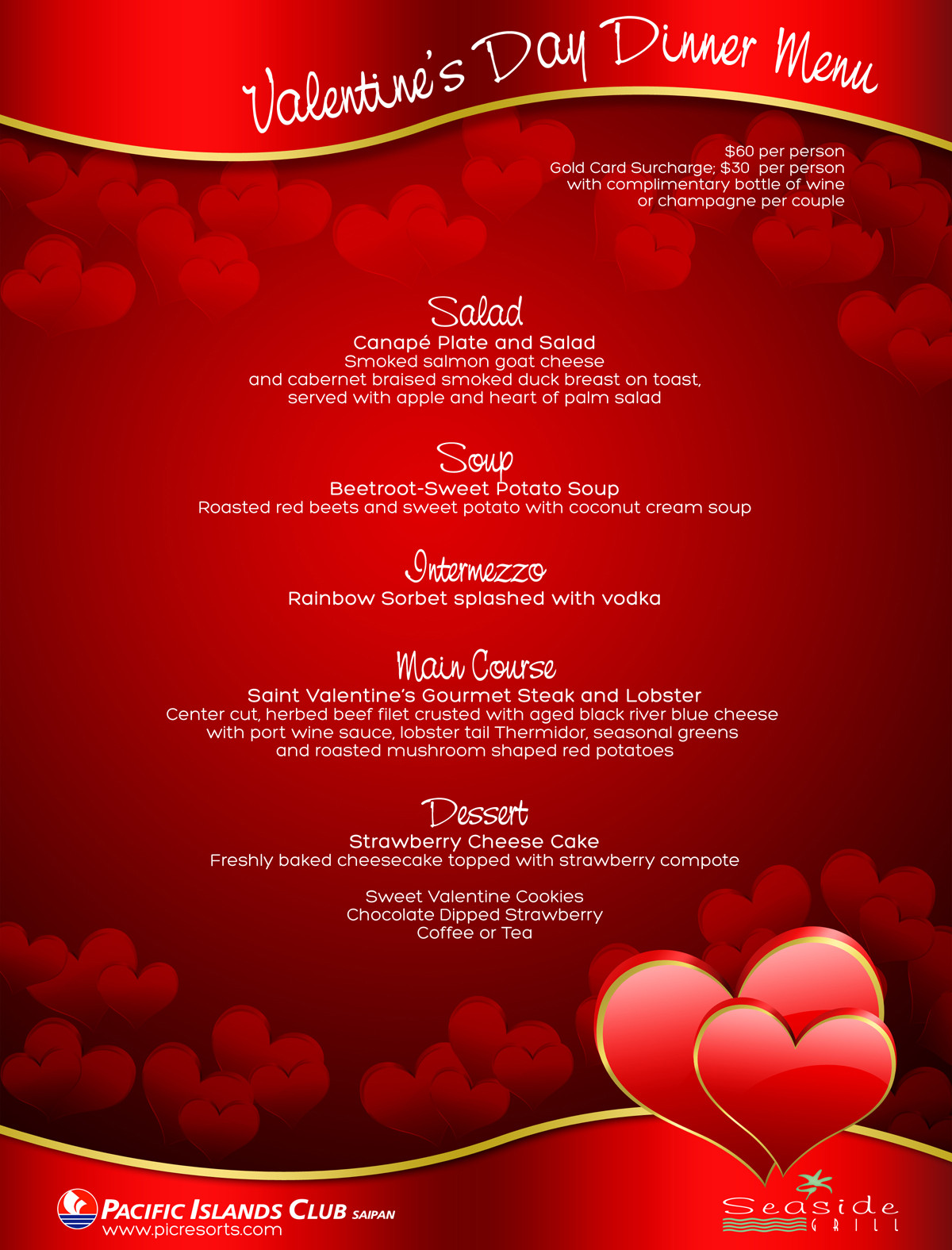 Valentine Day Dinner Menu
 PIC Saipan s Blog