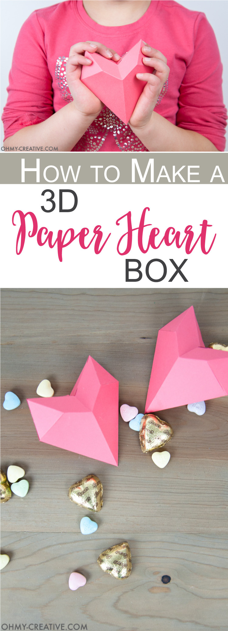Valentine Gift Boxes Ideas
 How to Make a 3D Paper Heart Box Oh My Creative