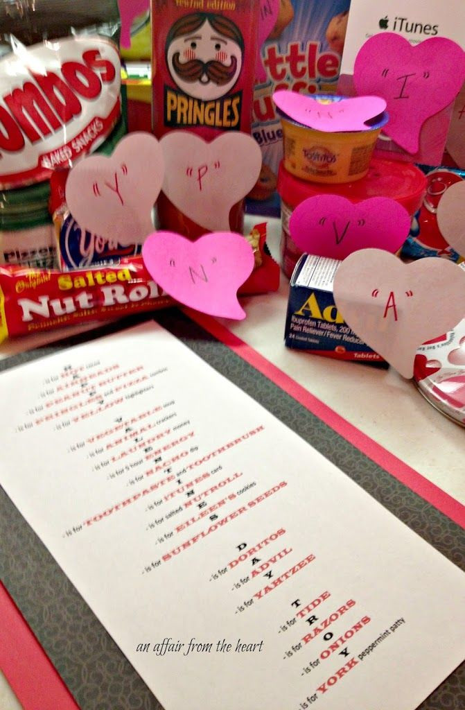 Valentine Gift Ideas For College Son
 College Care Package Valentine Style