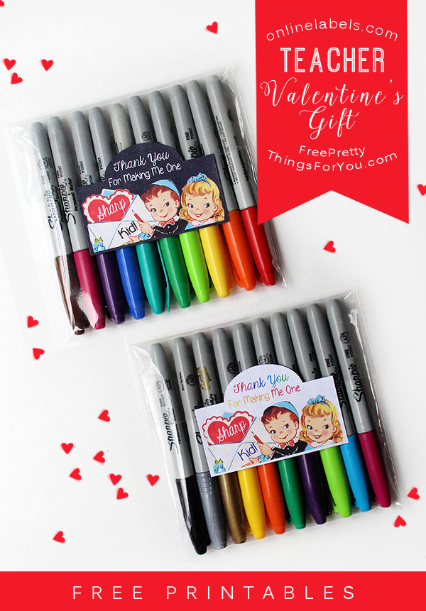 Valentine Gift Ideas For Teacher
 Labels Retro Valentines Day Teacher Gift Idea Printables