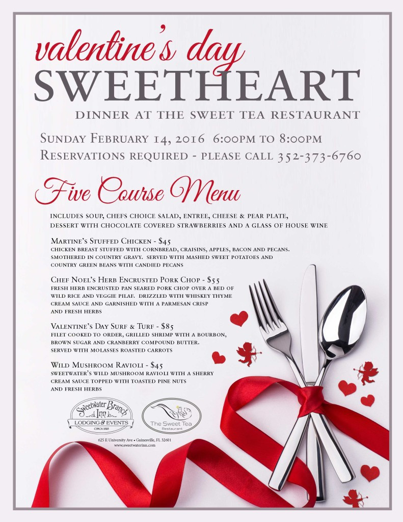 Valentines Day Dinner Restaurants
 Valentine s Day Dinner at The Sweet Tea Restaurant