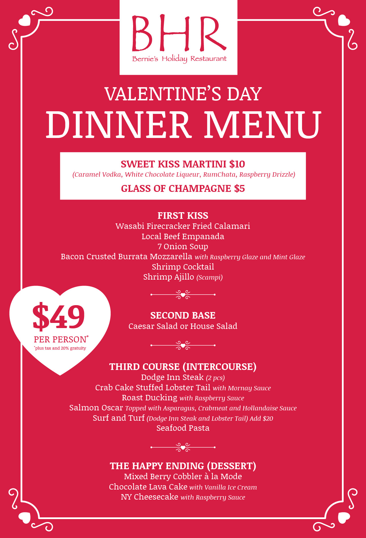 Valentines Day Dinner Restaurants
 Valentine s Day Dinner 2017