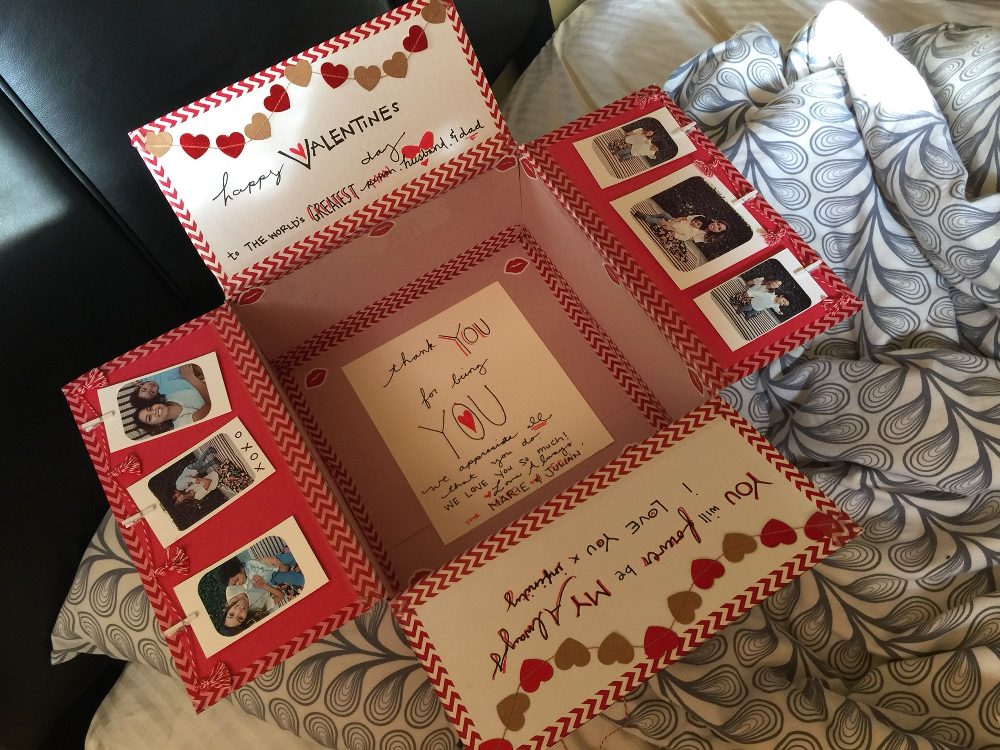 Valentines Day Gift Ideas For My Husband
 Spruced up a large USPS priority box for my husbands