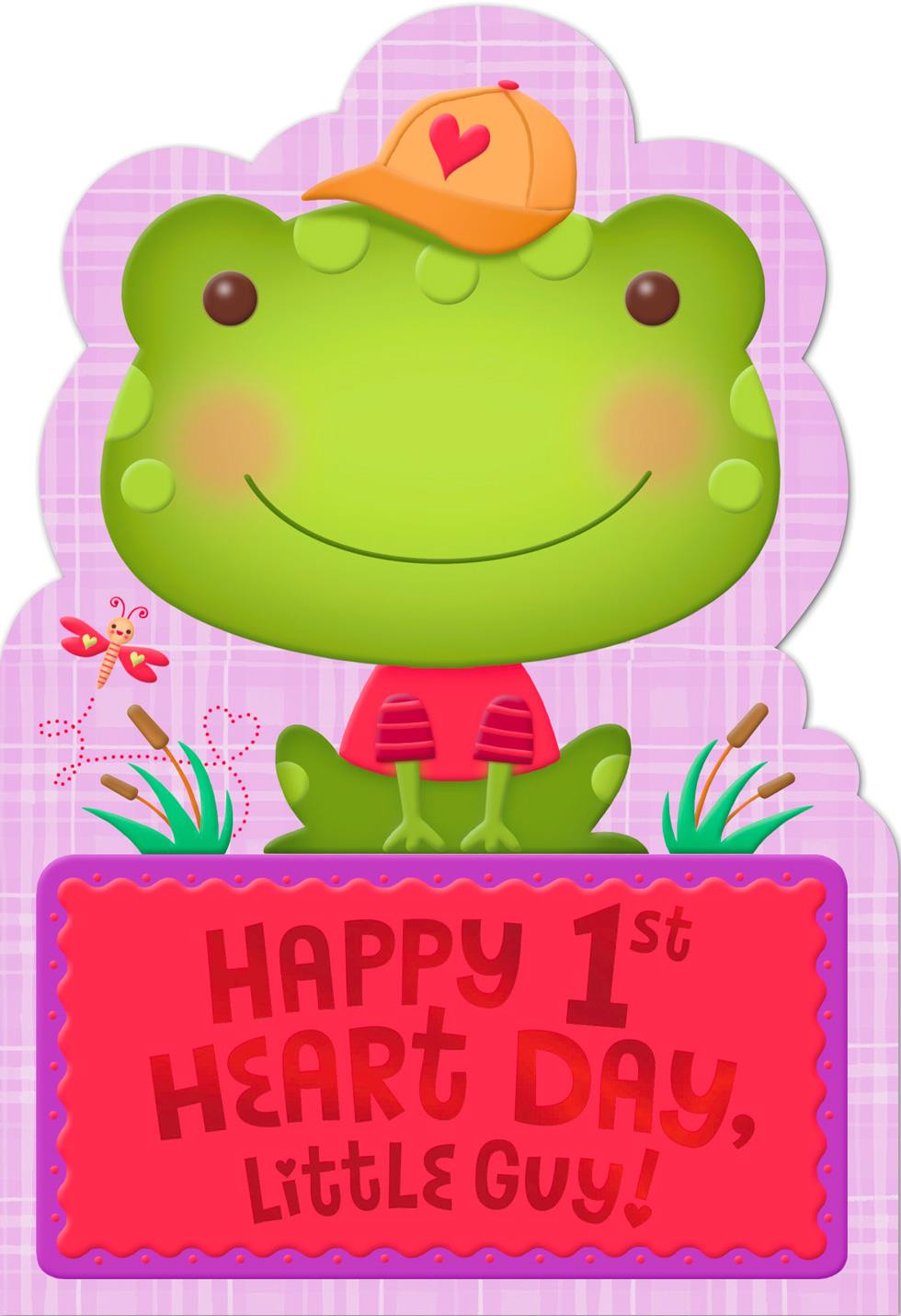 Valentines Gift For Baby
 Frog in Ball Cap First Valentine s Day Card for Baby Boy