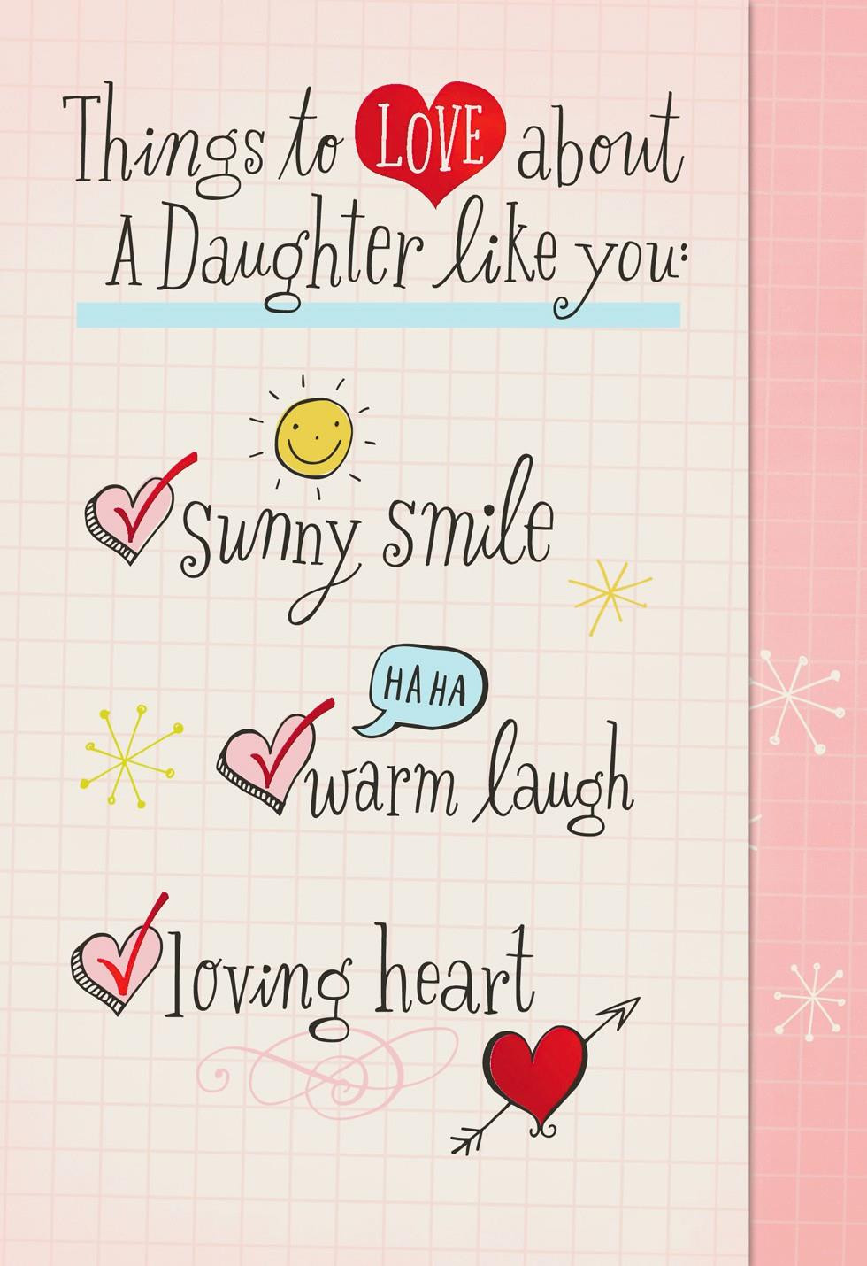 Valentines Gift Ideas For Daughter
 Daughter Love Checklist Valentine s Day Card Greeting