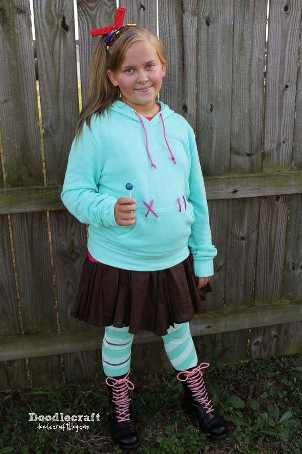 Vanellope Von Schweetz Costume DIY
 Doodlecraft Vanellope Von Schweetz Costume