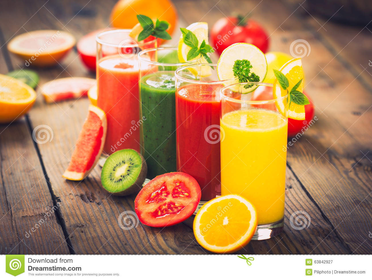 Veg And Fruit Smoothies
 Healthy Fruit And Ve able Smoothies Stock Image