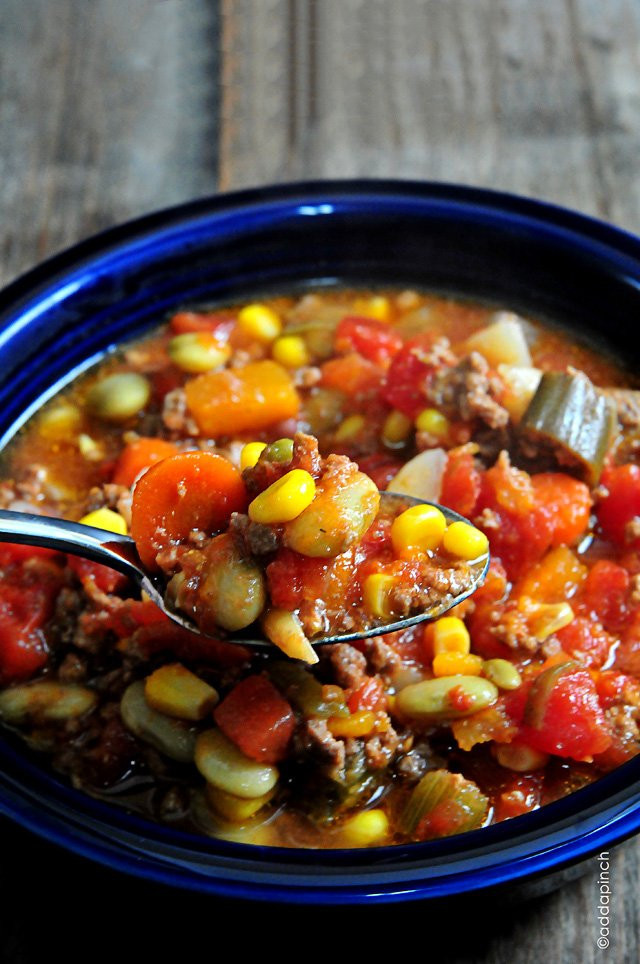 Vegetable Beef Soup Recipes Slow Cooker
 Slow Cooker Ve able Soup Recipe Add a Pinch