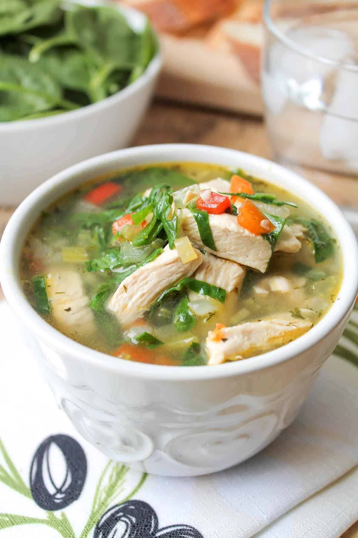 Vegetable Chicken Soup
 Chicken Ve able Soup with Spinach