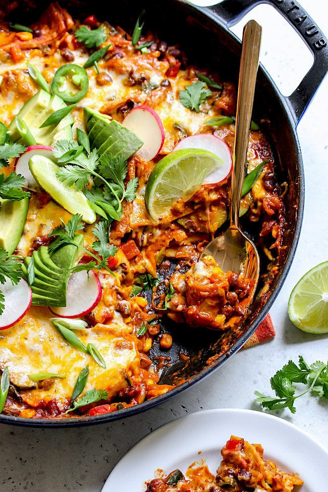 Vegetable Enchiladas Recipe
 Skillet Ve arian Enchiladas Two Peas & Their Pod