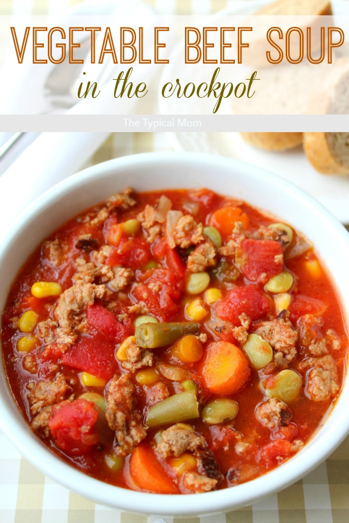 Vegetable Ground Beef Soup Recipes
 Crock pot ve able beef soup · The Typical Mom