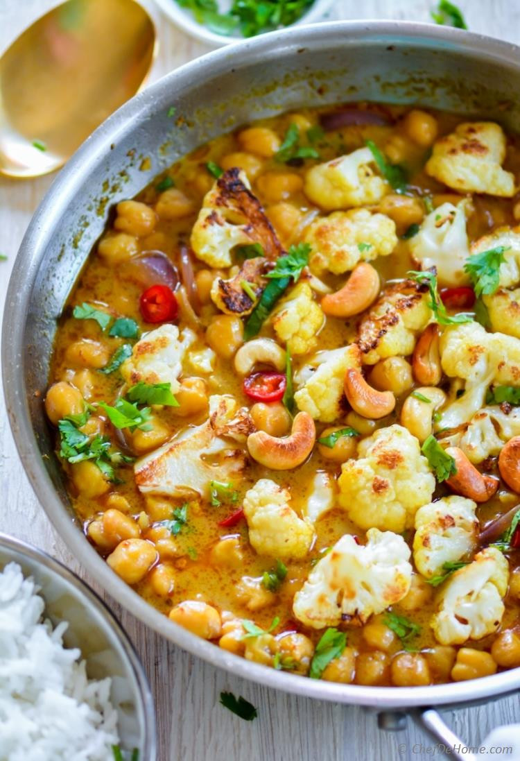 Vegetarian Chickpea Recipes
 Chickpea Cauliflower Curry Recipe