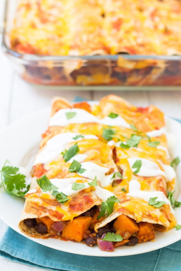 Vegetarian Enchiladas Recipe
 Ve arian Enchiladas with Sweet Potato and Black Beans