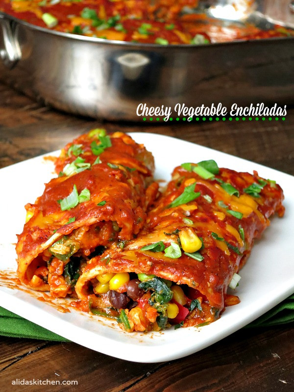 Vegetarian Enchiladas Recipe
 Cheesy Ve able Enchiladas SundaySupper
