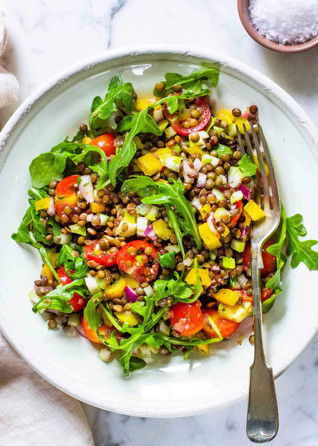 Vegetarian Lentil Recipes
 Lentil Salad with Summer Ve ables Recipe