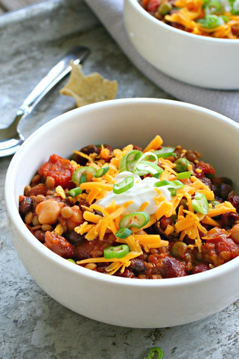 Vegetarian Slow Cooker Chili
 Easy Slow Cooker Ve arian Chili