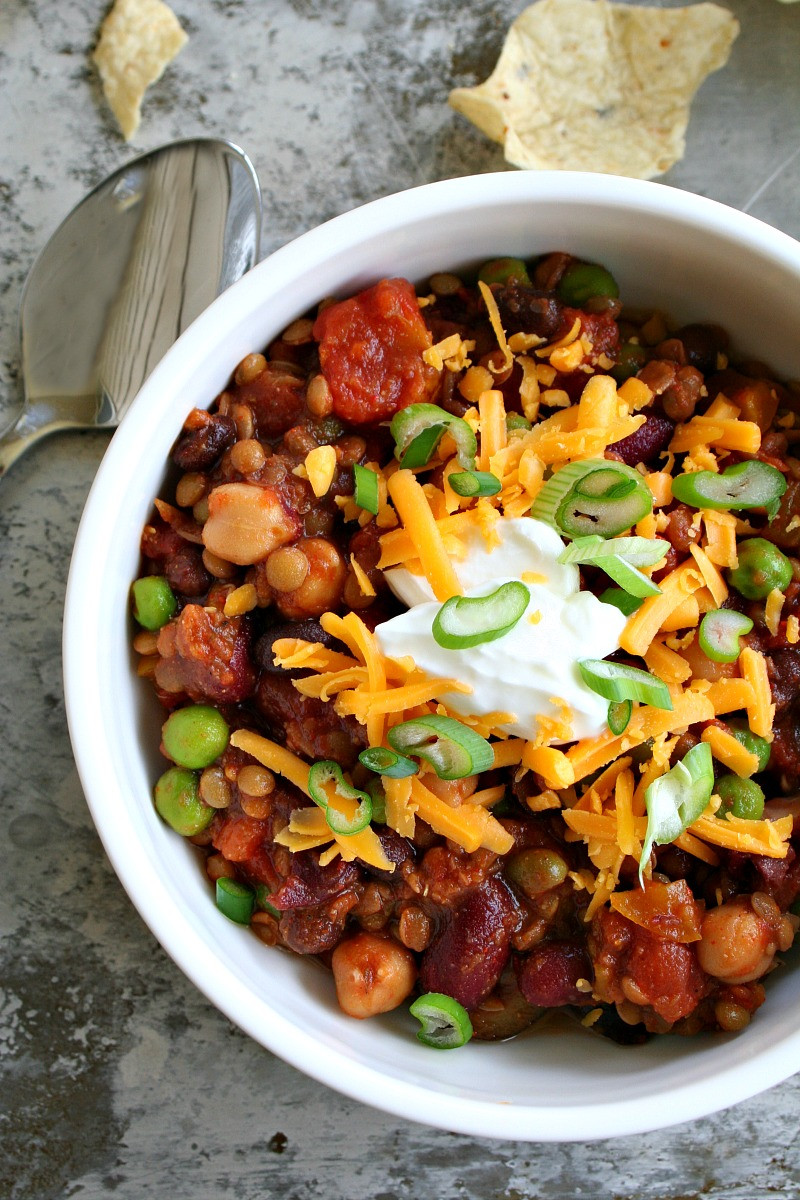 Vegetarian Slow Cooker Chili
 Easy Slow Cooker Ve arian Chili