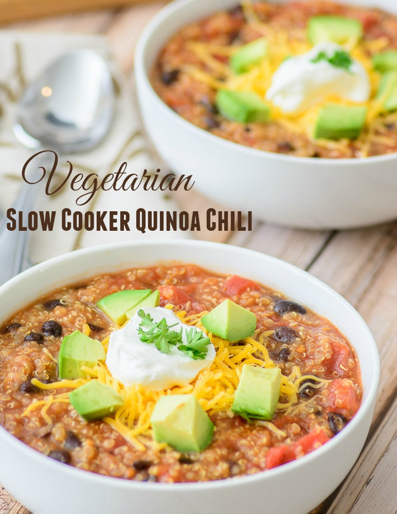 Vegetarian Slow Cooker Chili
 Ve arian Slow Cooker Quinoa Chili Almost Supermom