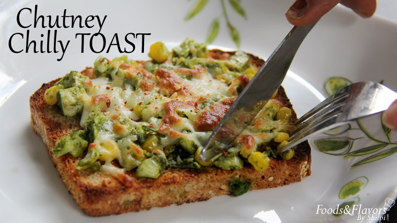 Vegetarian Snacks Recipes
 Chutney Cheese Toast