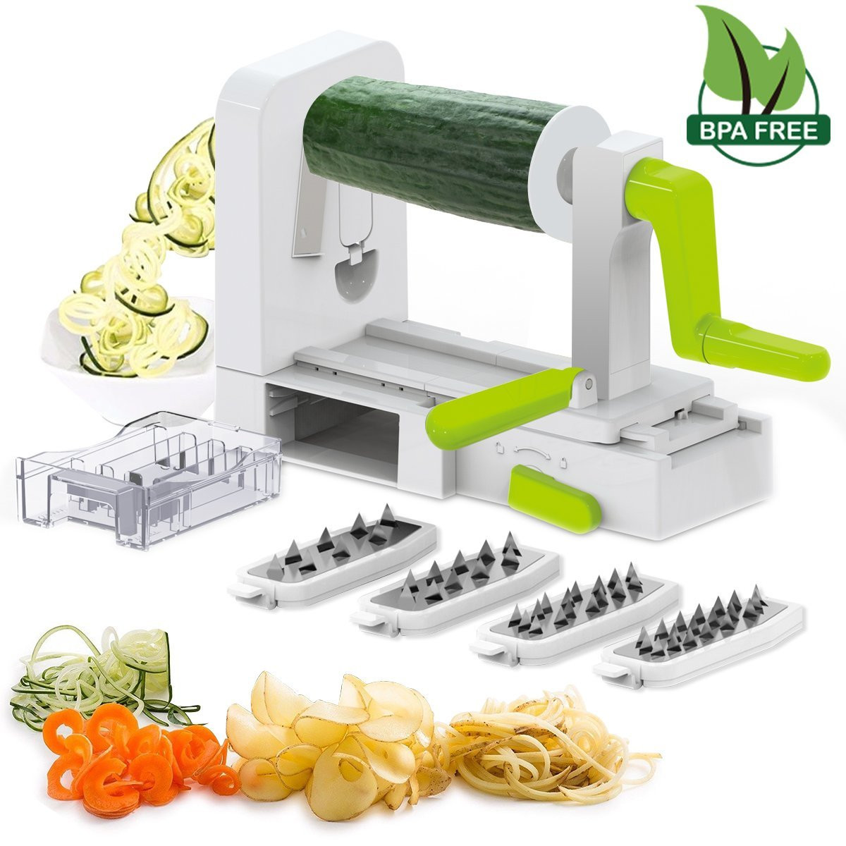 Veggie Spaghetti Maker
 Kasonic Spiral Slicer 5 Blade Spiralizer Ve able Fruit