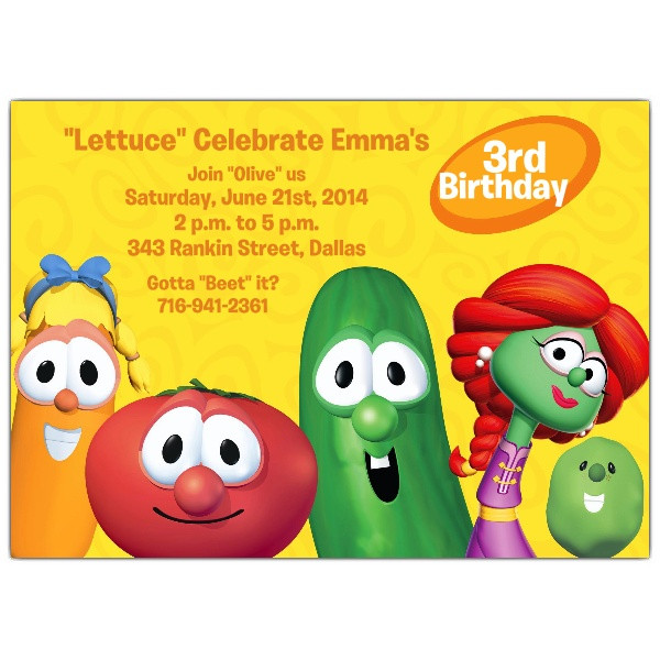 Veggie Tales Birthday Invitations
 1000 images about Party 1st Birthday Veggie Tales Theme