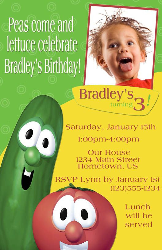 Veggie Tales Birthday Invitations
 cutest invitation