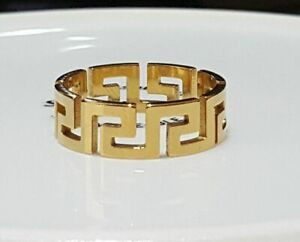 Versace Wedding Ring
 Greek Key Eternity Grooved Men s Wedding Engagement Band