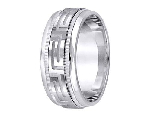 Versace Wedding Ring
 Mens Solid Sterling Silver Versace Style Spinning Wedding