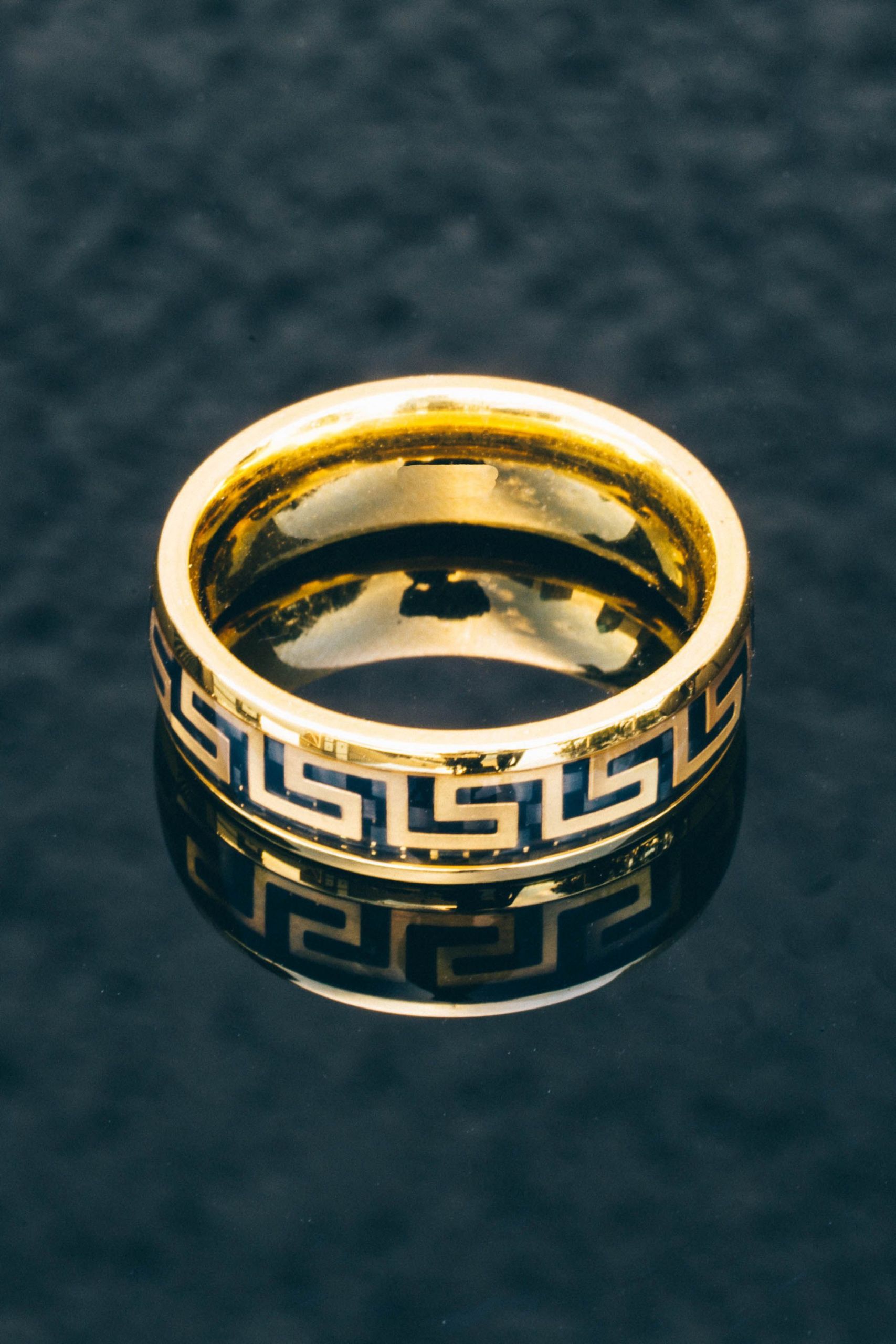 Versace Wedding Ring
 This trendy modern piece is a must have