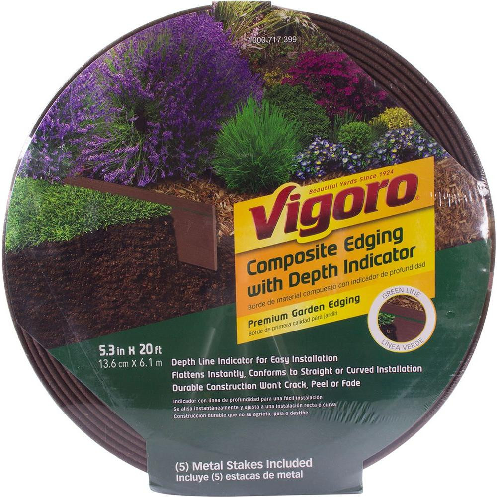 Vigoro Landscape Edging
 Vigoro 20 ft Premium Brown posite Edging VG