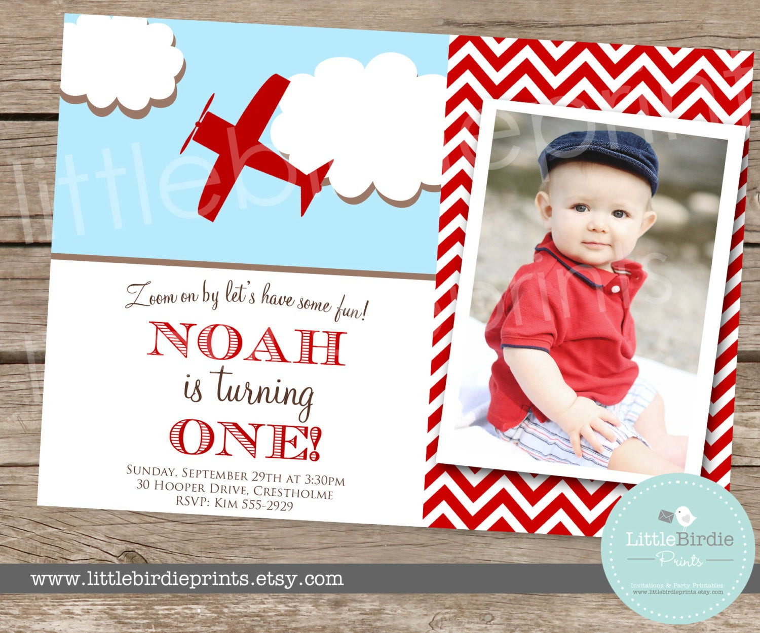 Vintage Airplane Birthday Invitations
 AIRPLANE INVITATION Vintage Birthday Party by