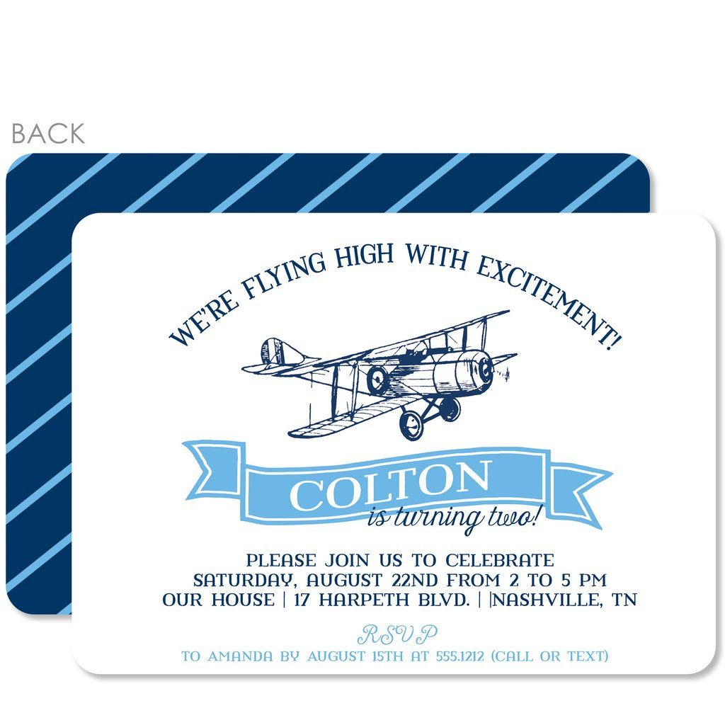 Vintage Airplane Birthday Invitations
 Vintage Airplane Birthday Invitation – Pipsy